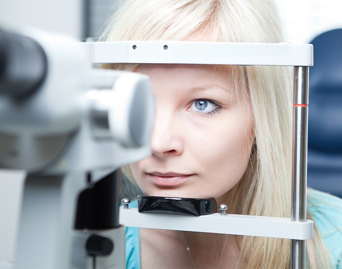 Woman Having Her Eyes Examed